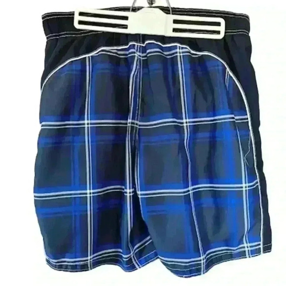 Men's 80's Plaid Drawstring Ocean Pacific Board Shorts Swim Trunks, size Medium - Picture 2 of 5
